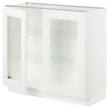 SEKTION Base cabinet with 2 glass doors, white/Axstad matte white, 36x15x30 "