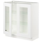 SEKTION Base cabinet with 2 glass doors, white/Axstad matte white, 30x15x30 "