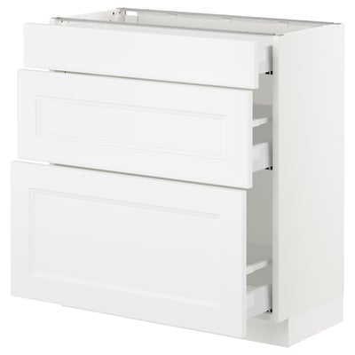 SEKTION Base cabinet with 3 drawers, white Maximera/Axstad matte white, 30x15x30 "