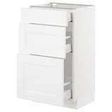 SEKTION Base cabinet with 3 drawers, white Maximera/Axstad matte white, 18x15x30 "
