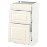 SEKTION Base cabinet with 3 drawers, white Maximera/Bodbyn off-white, 18x15x30 "