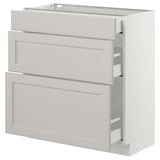 SEKTION Base cabinet with 3 drawers, white Maximera/Lerhyttan light gray, 30x15x30 "
