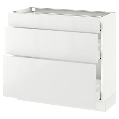 SEKTION Base cabinet with 3 drawers, white Maximera/Ringhult white, 36x15x30 "