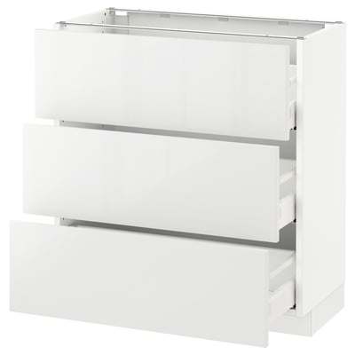 SEKTION Base cabinet with 3 drawers, white Maximera/Ringhult white, 30x15x30 "