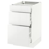 SEKTION Base cabinet with 3 drawers, white Maximera/Ringhult white, 18x24x30 "