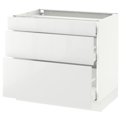 SEKTION Base cabinet with 3 drawers, white Maximera/Ringhult white, 36x24x30 "