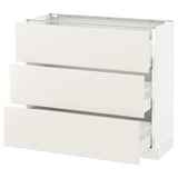 SEKTION Base cabinet with 3 drawers, white Maximera/Veddinge white, 36x15x30 "