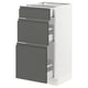 SEKTION Base cabinet with 3 drawers, white Maximera/Voxtorp dark gray, 15x15x30 "