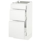 SEKTION Base cabinet with 3 drawers, white Maximera/Voxtorp matte white, 15x15x30 "