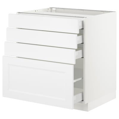SEKTION Base cabinet with 4 drawers, white Maximera/Axstad matte white, 30x24x30 "
