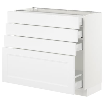 SEKTION Base cabinet with 4 drawers, white Maximera/Axstad matte white, 36x15x30 "