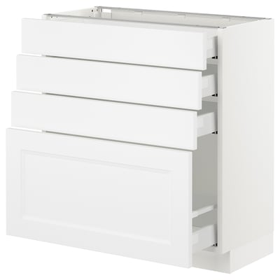 SEKTION Base cabinet with 4 drawers, white Maximera/Axstad matte white, 30x15x30 "