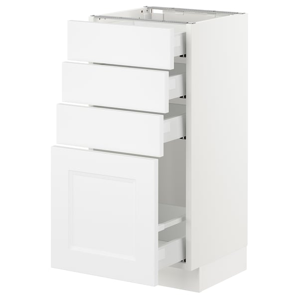 SEKTION Base cabinet with 4 drawers, white Maximera/Axstad matte white, 15x15x30 "
