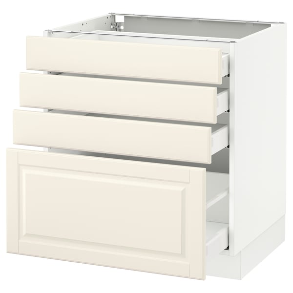 SEKTION Base cabinet with 4 drawers, white Maximera/Bodbyn off-white, 30x24x30 "