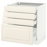 SEKTION Base cabinet with 4 drawers, white Maximera/Bodbyn off-white, 30x24x30 "