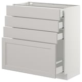 SEKTION Base cabinet with 4 drawers, white Maximera/Lerhyttan light gray, 30x15x30 "