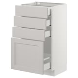 SEKTION Base cabinet with 4 drawers, white Maximera/Lerhyttan light gray, 18x15x30 "