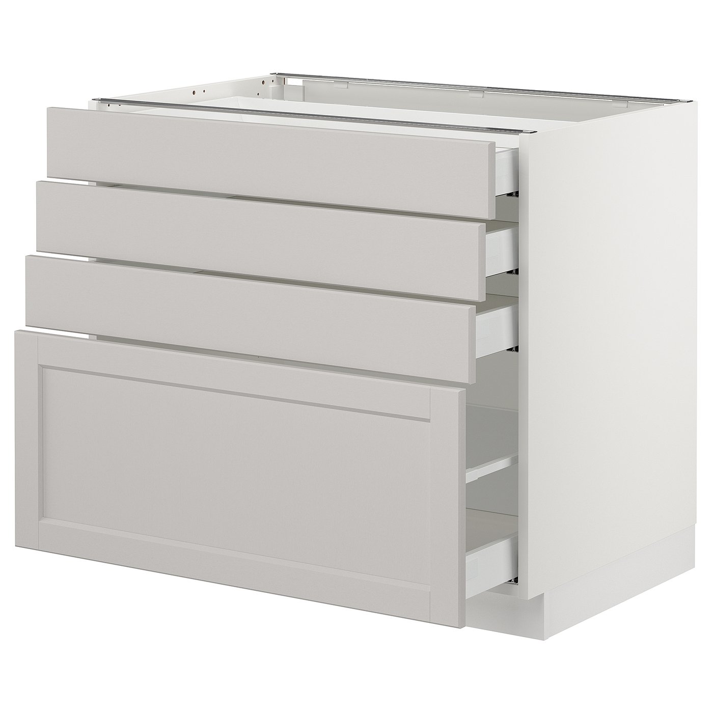SEKTION base cabinet with 4 drawers, white Maximera/Lerhyttan