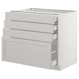 SEKTION Base cabinet with 4 drawers, white Maximera/Lerhyttan light gray, 36x24x30 "