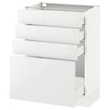 SEKTION Base cabinet with 4 drawers, white Maximera/Ringhult white, 24x15x30 "