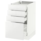 SEKTION Base cabinet with 4 drawers, white Maximera/Ringhult white, 18x24x30 "