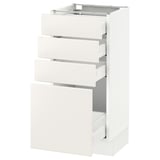 SEKTION Base cabinet with 4 drawers, white Maximera/Veddinge white, 15x15x30 "