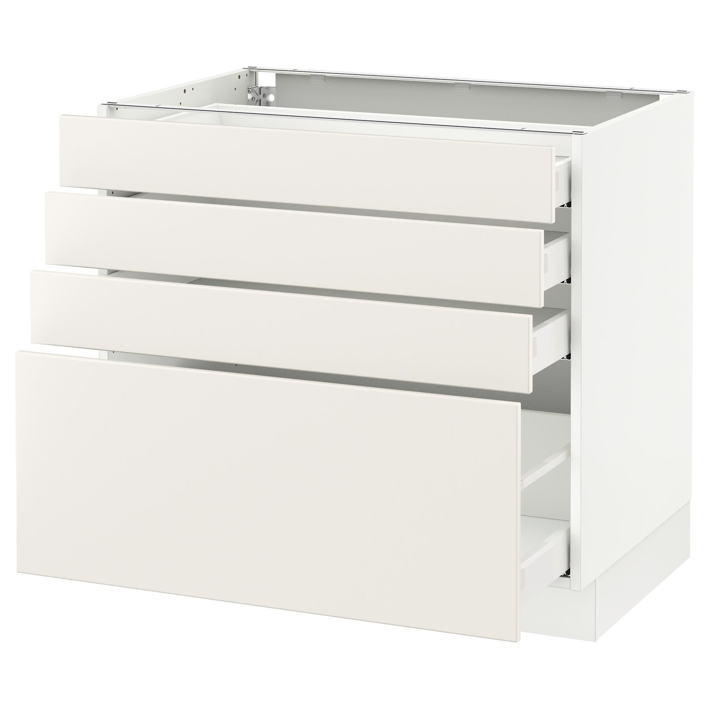 SEKTION base cabinet with 4 drawers, white Maximera/Veddinge white