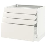 SEKTION Base cabinet with 4 drawers, white Maximera/Veddinge white, 36x24x30 "
