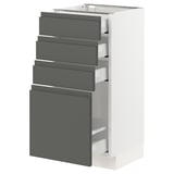 SEKTION Base cabinet with 4 drawers, white Maximera/Voxtorp dark gray, 15x15x30 "