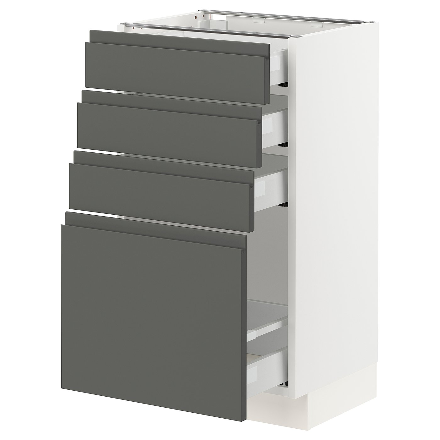 SEKTION base with 4 drawers, white Maximera/Voxtorp dark gray