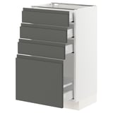 SEKTION Base cabinet with 4 drawers, white Maximera/Voxtorp dark gray, 18x15x30 "
