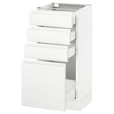 SEKTION Base cabinet with 4 drawers, white Maximera/Voxtorp matte white, 15x15x30 "