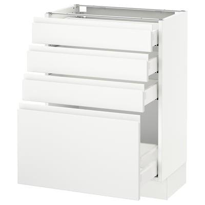 SEKTION Base cabinet with 4 drawers, white Maximera/Voxtorp matte white, 24x15x30 "