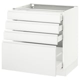 SEKTION Base cabinet with 4 drawers, white Maximera/Voxtorp matte white, 30x24x30 "
