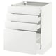 White ikea SEKTION cabinet with 3 smooth drawers.