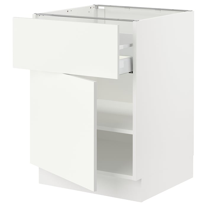 SEKTION base with drawer/door, white/Vallstena white, 24x24x30