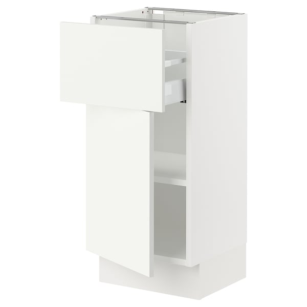 SEKTION Base cabinet with drawer/door, white/Vallstena white, 15x15x30 "