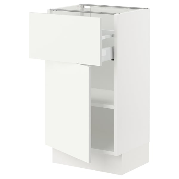 SEKTION Base cabinet with drawer/door, white/Vallstena white, 18x15x30 "