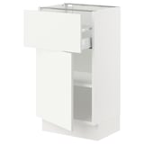 SEKTION Base cabinet with drawer/door, white/Vallstena white, 18x15x30 "