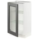 SEKTION Base cabinet with glass door, white/Axstad dark gray, 18x15x30 "