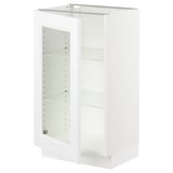 SEKTION Base cabinet with glass door, white/Axstad matte white, 18x15x30 "