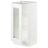 SEKTION Base cabinet with glass door, white/Axstad matte white, 15x15x30 "