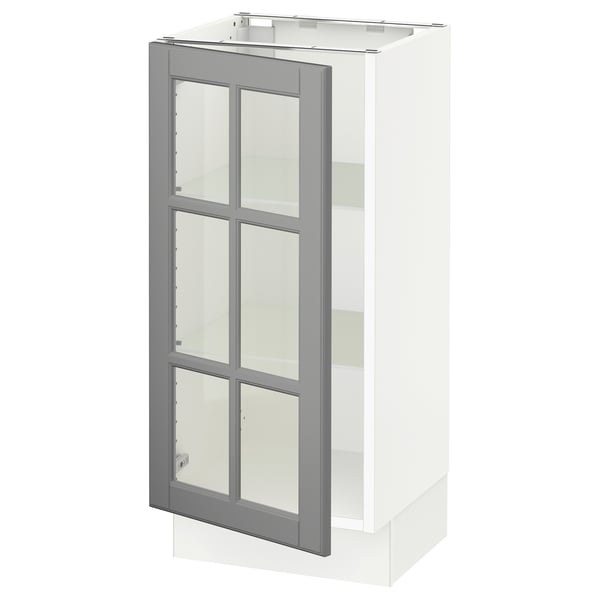 SEKTION Wall cabinet with glass door, white/Hejsta white clear glass,  15x15x30 - IKEA