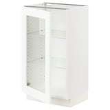SEKTION Base cabinet with glass door, white Enköping/white wood effect, 18x15x30 "