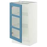 SEKTION Base cabinet with glass door, white/Lerhyttan blue, 18x15x30 "