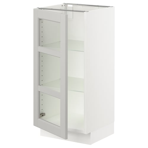 SEKTION white cabinet, glass door, square shape, modern design.