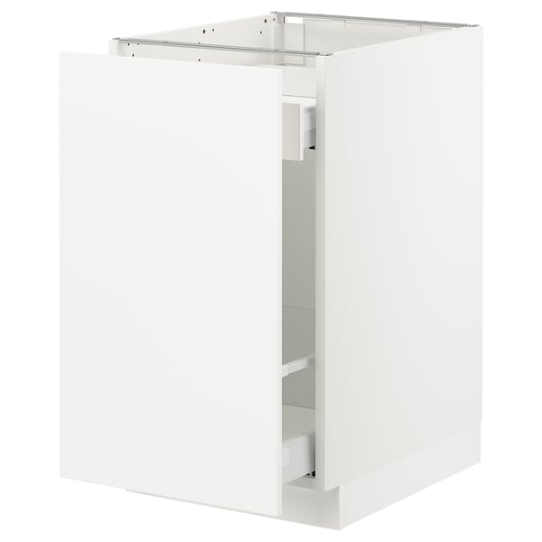SEKTION Base cabinet with pull-out storage, white Maximera/Axstad matte white, 18x24x30 "