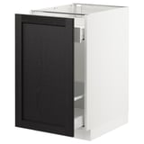 SEKTION Base cabinet with pull-out storage, white Maximera/Lerhyttan black stained, 18x24x30 "