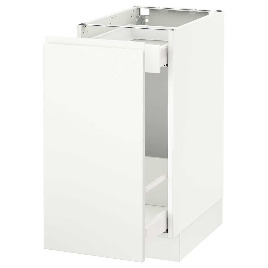 SEKTION Base with pullout storage, white Maximera, Voxtorp