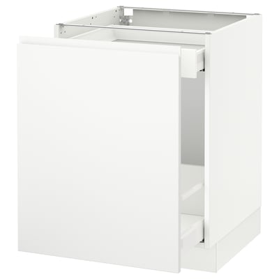 SEKTION Base cabinet with pull-out storage, white Maximera/Voxtorp matte white, 24x24x30 "